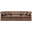  Manufacturer Color_Brown -- Indulge 105" Brown Vegan Leather Upholstered 3 pc Modular Sofa IMAGE 4