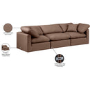  Manufacturer Color_Brown -- Indulge 105" Brown Vegan Leather Upholstered 3 pc Modular Sofa IMAGE 9