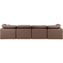  Manufacturer Color_Brown -- Indulge 140" Brown Vegan Leather Upholstered 4 pc Modular Sofa IMAGE 3