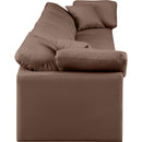  Manufacturer Color_Brown -- Indulge 140" Brown Vegan Leather Upholstered 4 pc Modular Sofa IMAGE 5