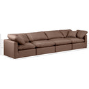  Manufacturer Color_Brown -- Indulge 140" Brown Vegan Leather Upholstered 4 pc Modular Sofa IMAGE 8