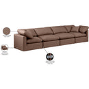  Manufacturer Color_Brown -- Indulge 140" Brown Vegan Leather Upholstered 4 pc Modular Sofa IMAGE 9