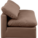  Manufacturer Color_Brown -- Indulge 70" Brown Vegan Leather Upholstered 2 pc Armless Modular Loveseat IMAGE 5