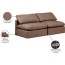  Manufacturer Color_Brown -- Indulge 70" Brown Vegan Leather Upholstered 2 pc Armless Modular Loveseat IMAGE 8