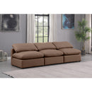  Manufacturer Color_Brown -- Indulge 105" Brown Vegan Leather Upholstered 3 pc Armless Modular Sofa IMAGE 2