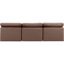  Manufacturer Color_Brown -- Indulge 105" Brown Vegan Leather Upholstered 3 pc Armless Modular Sofa IMAGE 3