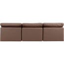 Meridian Indulge Brown Vegan Leather Modular Sofa IMAGE 3