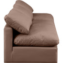  Manufacturer Color_Brown -- Indulge 105" Brown Vegan Leather Upholstered 3 pc Armless Modular Sofa IMAGE 5