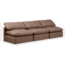 Manufacturer Color_Brown -- Indulge 105" Brown Vegan Leather Upholstered 3 pc Armless Modular Sofa IMAGE 7