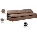  Manufacturer Color_Brown -- Indulge 105" Brown Vegan Leather Upholstered 3 pc Armless Modular Sofa IMAGE 8