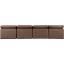  Manufacturer Color_Brown -- Indulge 140" Brown Vegan Leather Upholstered 4 pc Armless Modular Sofa IMAGE 3