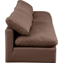  Manufacturer Color_Brown -- Indulge 140" Brown Vegan Leather Upholstered 4 pc Armless Modular Sofa IMAGE 5