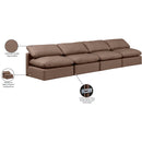  Manufacturer Color_Brown -- Indulge 140" Brown Vegan Leather Upholstered 4 pc Armless Modular Sofa IMAGE 8