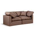  Manufacturer Color_Brown -- Indulge 70" Brown Vegan Leather Upholstered 2 pc Modular Loveseat IMAGE 1