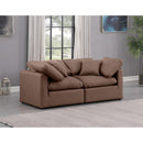  Manufacturer Color_Brown -- Indulge 70" Brown Vegan Leather Upholstered 2 pc Modular Loveseat IMAGE 2