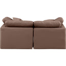  Manufacturer Color_Brown -- Indulge 70" Brown Vegan Leather Upholstered 2 pc Modular Loveseat IMAGE 3