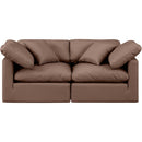 Meridian Indulge Brown Vegan Leather Modular Sofa IMAGE 4