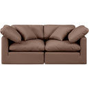 Manufacturer Color_Brown -- Indulge 70" Brown Vegan Leather Upholstered 2 pc Modular Loveseat IMAGE 4