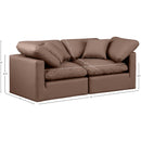  Manufacturer Color_Brown -- Indulge 70" Brown Vegan Leather Upholstered 2 pc Modular Loveseat IMAGE 8