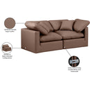 Meridian Indulge Brown Vegan Leather Modular Sofa IMAGE 9