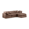  Manufacturer Color_Brown -- Indulge 105" Brown Vegan Leather Upholstered 4 pc Modular Sectional IMAGE 1