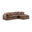 Meridian Indulge Brown Vegan Leather Modular Sectional IMAGE 1