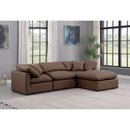  Manufacturer Color_Brown -- Indulge 105" Brown Vegan Leather Upholstered 4 pc Modular Sectional IMAGE 2