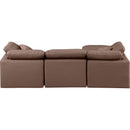  Manufacturer Color_Brown -- Indulge 105" Brown Vegan Leather Upholstered 4 pc Modular Sectional IMAGE 3