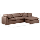  Manufacturer Color_Brown -- Indulge 105" Brown Vegan Leather Upholstered 4 pc Modular Sectional IMAGE 8