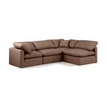  Manufacturer Color_Brown -- Indulge 105" Brown Vegan Leather Upholstered 4 pc Modular Sectional IMAGE 1