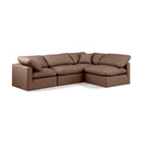  Manufacturer Color_Brown -- Indulge 105" Brown Vegan Leather Upholstered 4 pc Modular Sectional IMAGE 1