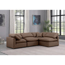  Manufacturer Color_Brown -- Indulge 105" Brown Vegan Leather Upholstered 4 pc Modular Sectional IMAGE 2