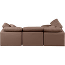  Manufacturer Color_Brown -- Indulge 105" Brown Vegan Leather Upholstered 4 pc Modular Sectional IMAGE 3