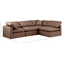  Manufacturer Color_Brown -- Indulge 105" Brown Vegan Leather Upholstered 4 pc Modular Sectional IMAGE 9