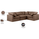  Manufacturer Color_Brown -- Indulge 105" Brown Vegan Leather Upholstered 4 pc Modular Sectional IMAGE 10