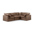  Manufacturer Color_Brown -- Indulge 105" Brown Vegan Leather Upholstered 4 pc Modular Sectional IMAGE 1