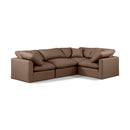  Manufacturer Color_Brown -- Indulge 105" Brown Vegan Leather Upholstered 4 pc Modular Sectional IMAGE 1