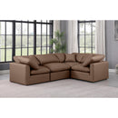  Manufacturer Color_Brown -- Indulge 105" Brown Vegan Leather Upholstered 4 pc Modular Sectional IMAGE 2