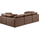  Manufacturer Color_Brown -- Indulge 105" Brown Vegan Leather Upholstered 4 pc Modular Sectional IMAGE 3