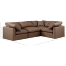  Manufacturer Color_Brown -- Indulge 105" Brown Vegan Leather Upholstered 4 pc Modular Sectional IMAGE 9