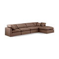  Manufacturer Color_Brown -- Indulge 140" Brown Vegan Leather Upholstered 5 pc Modular Sectional IMAGE 1