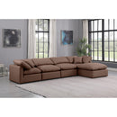  Manufacturer Color_Brown -- Indulge 140" Brown Vegan Leather Upholstered 5 pc Modular Sectional IMAGE 2