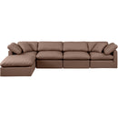  Manufacturer Color_Brown -- Indulge 140" Brown Vegan Leather Upholstered 5 pc Modular Sectional IMAGE 4