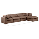  Manufacturer Color_Brown -- Indulge 140" Brown Vegan Leather Upholstered 5 pc Modular Sectional IMAGE 8