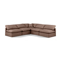  Manufacturer Color_Brown -- Indulge 105" Brown Vegan Leather Upholstered 5 pc Modular Sectional IMAGE 1