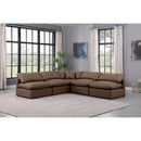  Manufacturer Color_Brown -- Indulge 105" Brown Vegan Leather Upholstered 5 pc Modular Sectional IMAGE 2