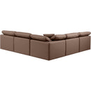  Manufacturer Color_Brown -- Indulge 105" Brown Vegan Leather Upholstered 5 pc Modular Sectional IMAGE 3