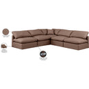  Manufacturer Color_Brown -- Indulge 105" Brown Vegan Leather Upholstered 5 pc Modular Sectional IMAGE 9