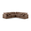  Manufacturer Color_Brown -- Indulge 105" Brown Vegan Leather Upholstered 5 pc Modular Sectional IMAGE 1