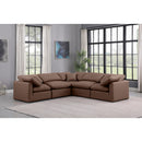 Manufacturer Color_Brown -- Indulge 105" Brown Vegan Leather Upholstered 5 pc Modular Sectional IMAGE 2